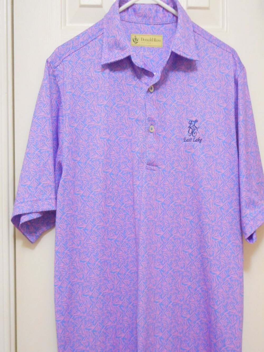 East Lake Golf Club Donald Ross Sportswear S Pink Blue Print